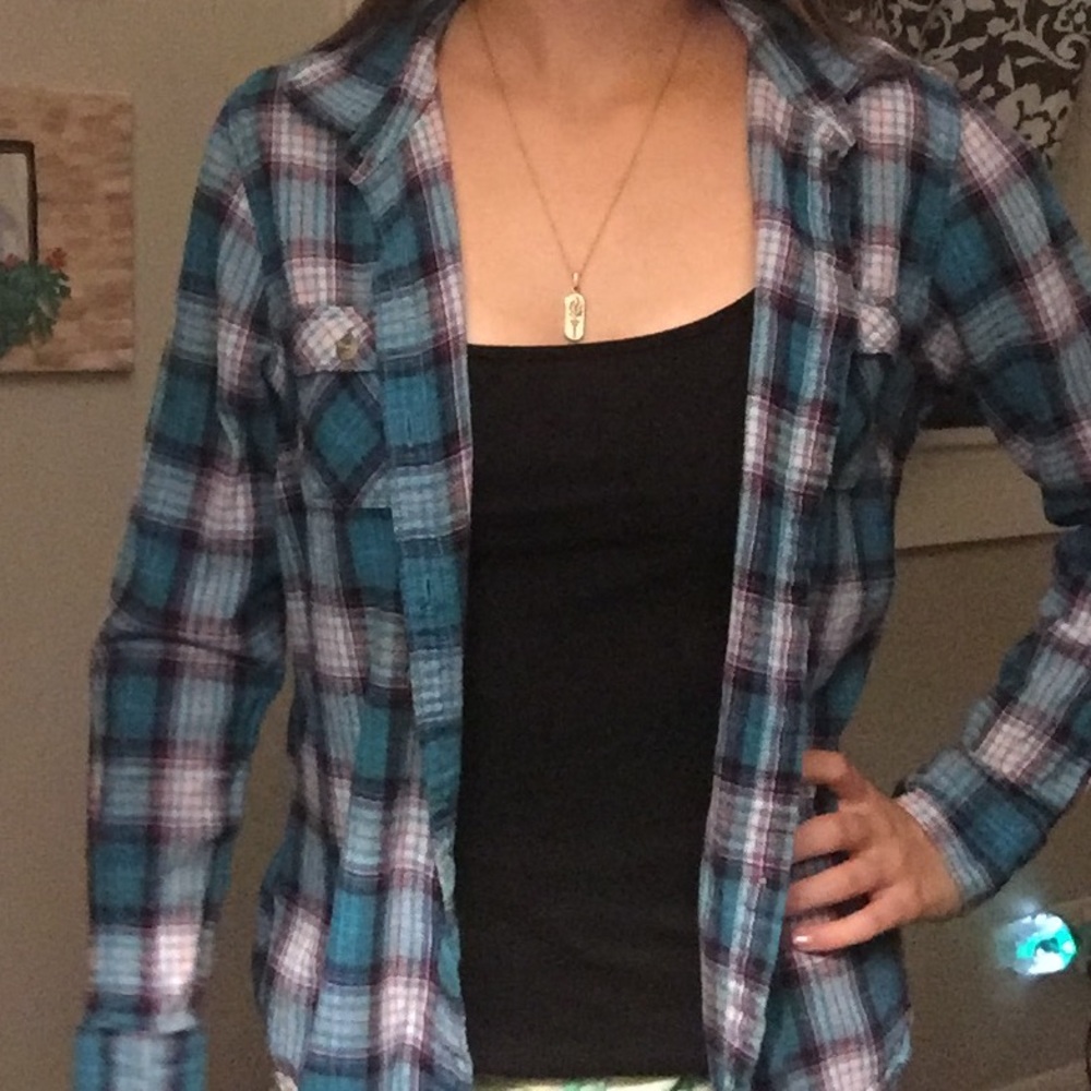 Plaid button down shirt